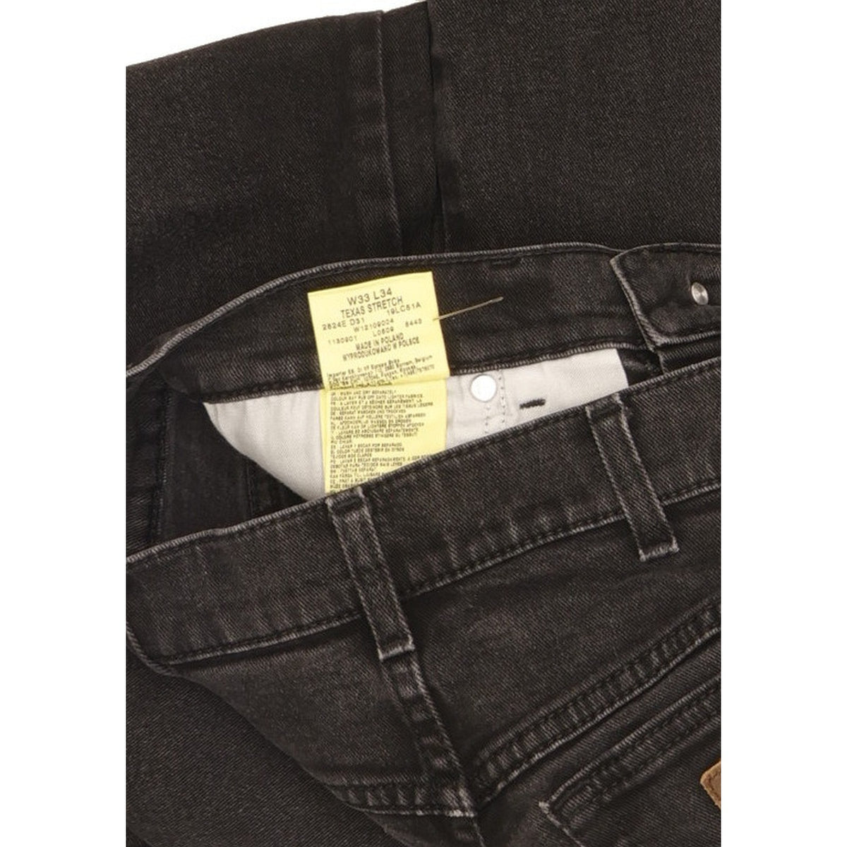 Wrangler Texas Men Black Straight Regular Stretch Jeans W33 L34