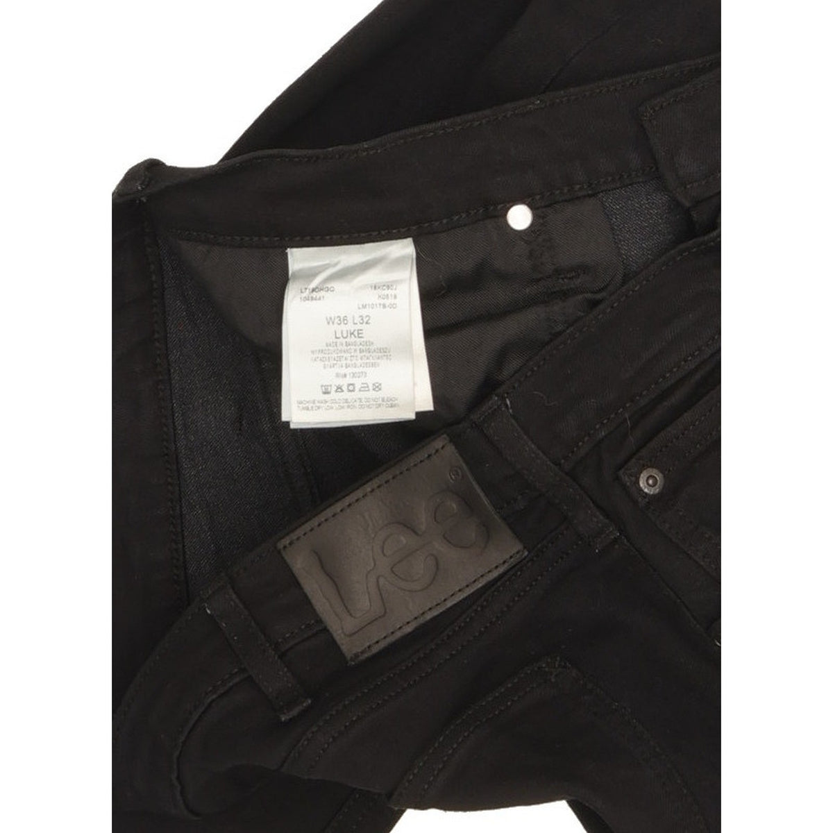 Lee Luke Men Black Skinny Slim Stretch Jeans W36 L32