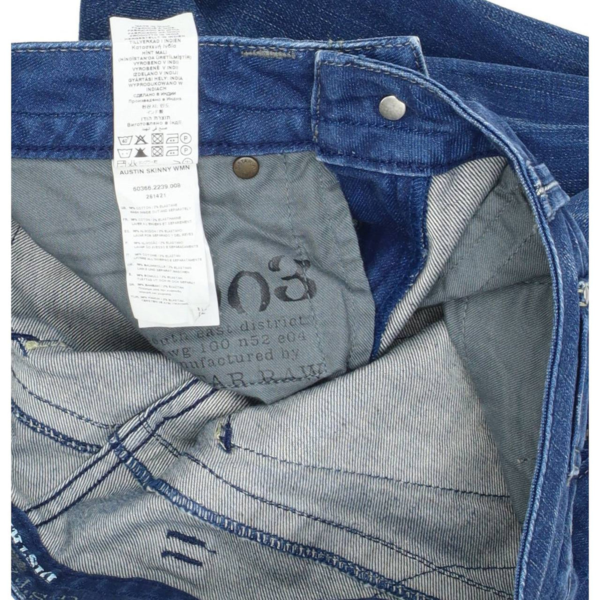 G-Star Austin Women Blue Skinny Slim Stretch Jeans W27 L34
