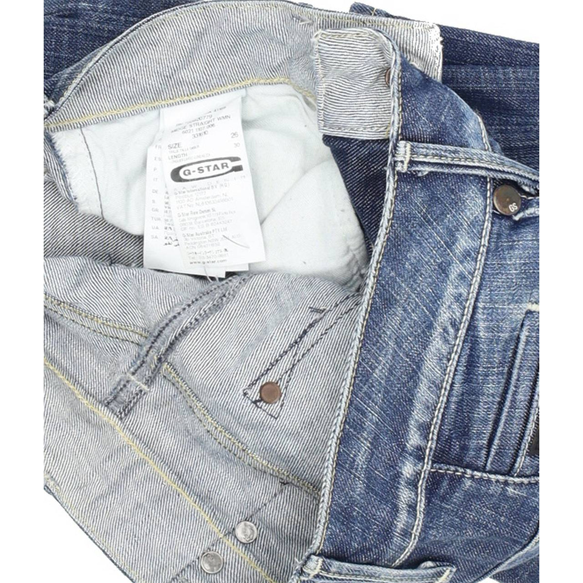 G-Star Midge Women Blue Straight Regular Stretch Jeans W26 L30
