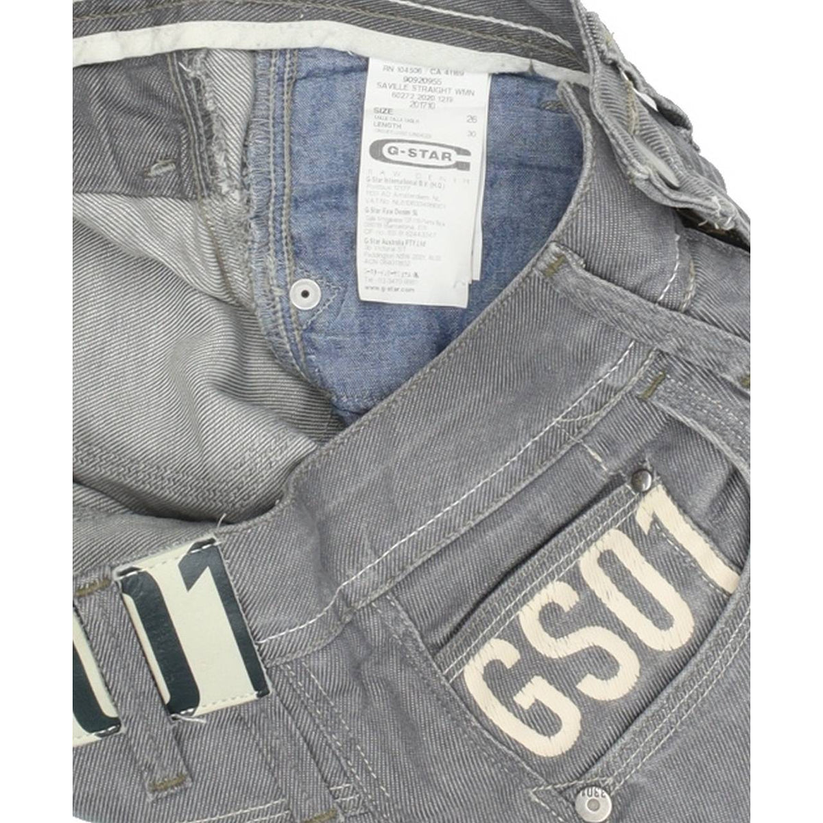 G-Star Saville Women Grey Straight Slim Stretch Jeans W26 L31