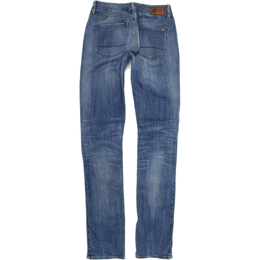 G-Star 3301 Contour Women Blue Straight Regular Stretch Jeans W26 L34