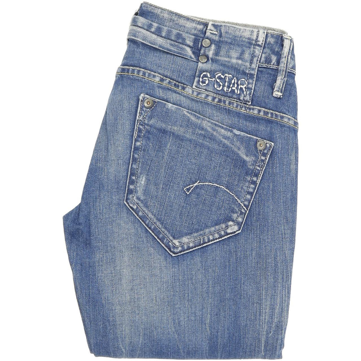 G-Star Women Blue Straight Regular Stretch Jeans W28 L33
