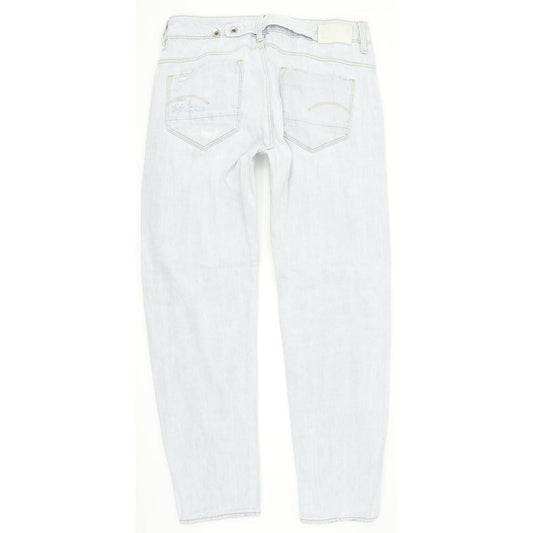 G-Star Midge Low Women Blue Straight Regular Boyfriend Jeans W26 L28