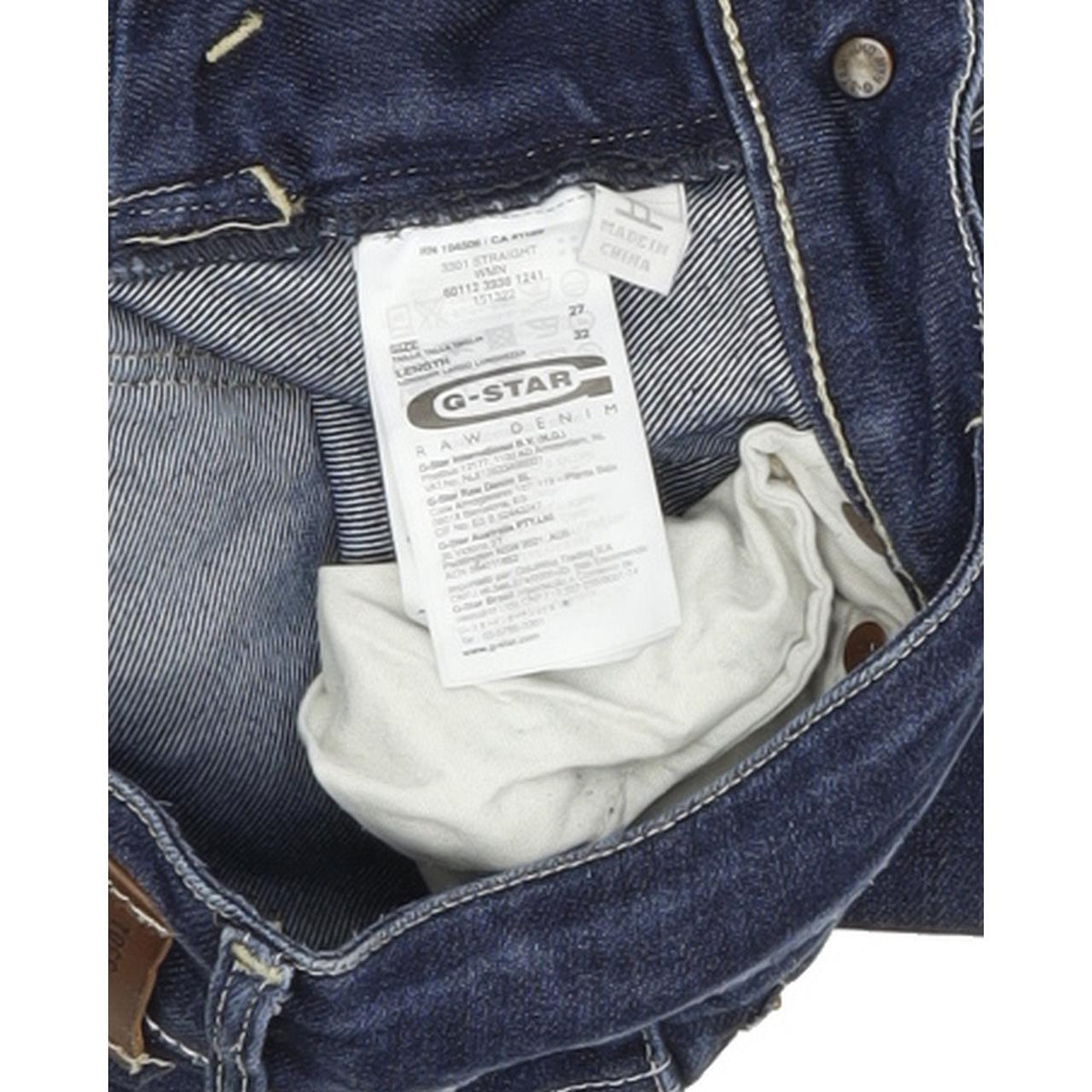 G-Star 3301 Women Blue Straight Regular Stretch Jeans W27 L32