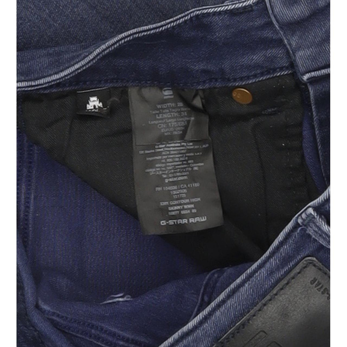 G-Star 3301 Contour Women Blue Skinny Slim Stretch Jeans W28 L34