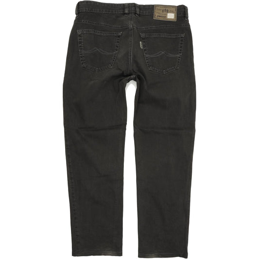 Joker Double Saddle Stitched Men Black Straight Regular Stretch Jeans W36 L30