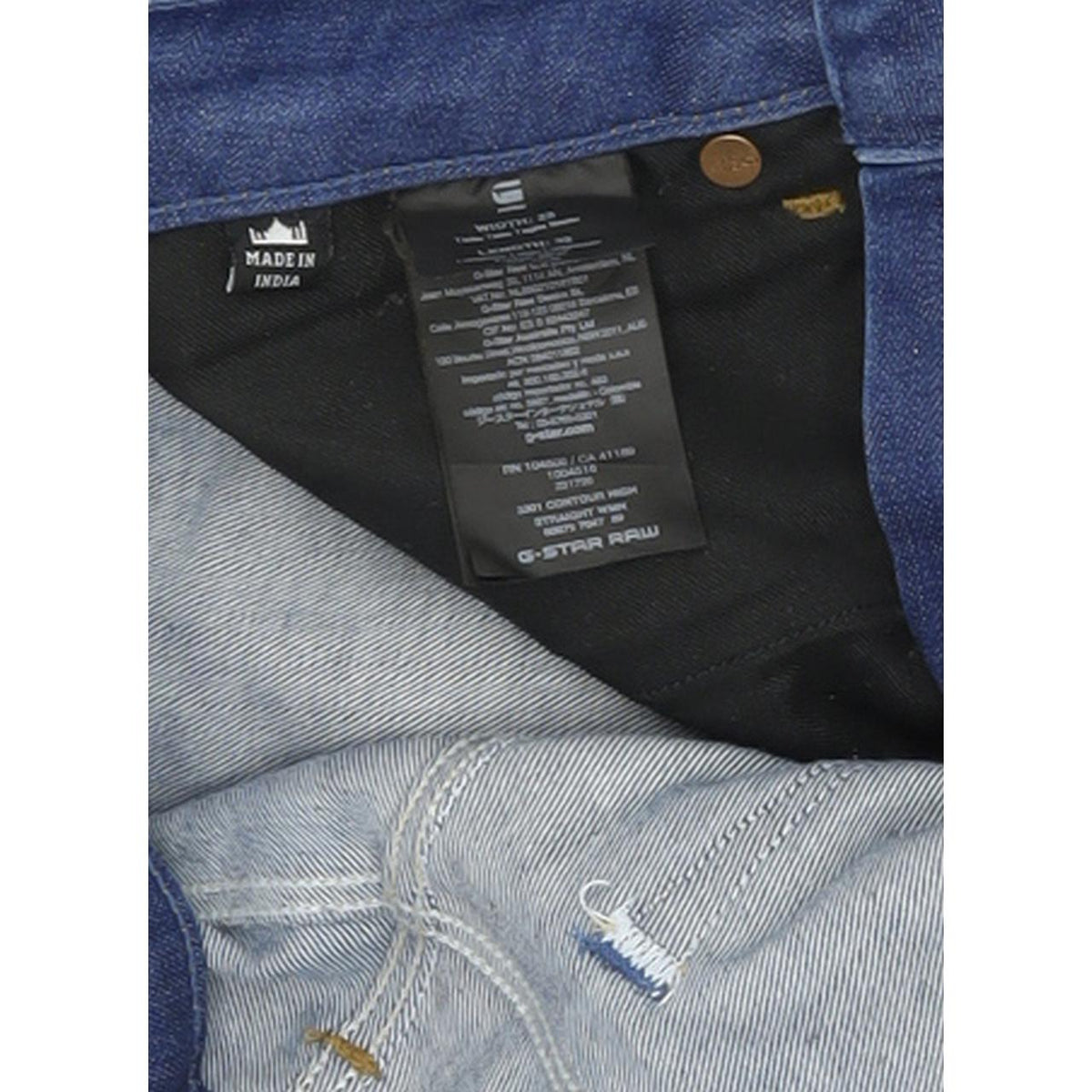 G-Star 3301 Contour Women Blue Straight Regular Stretch Jeans W28 L32