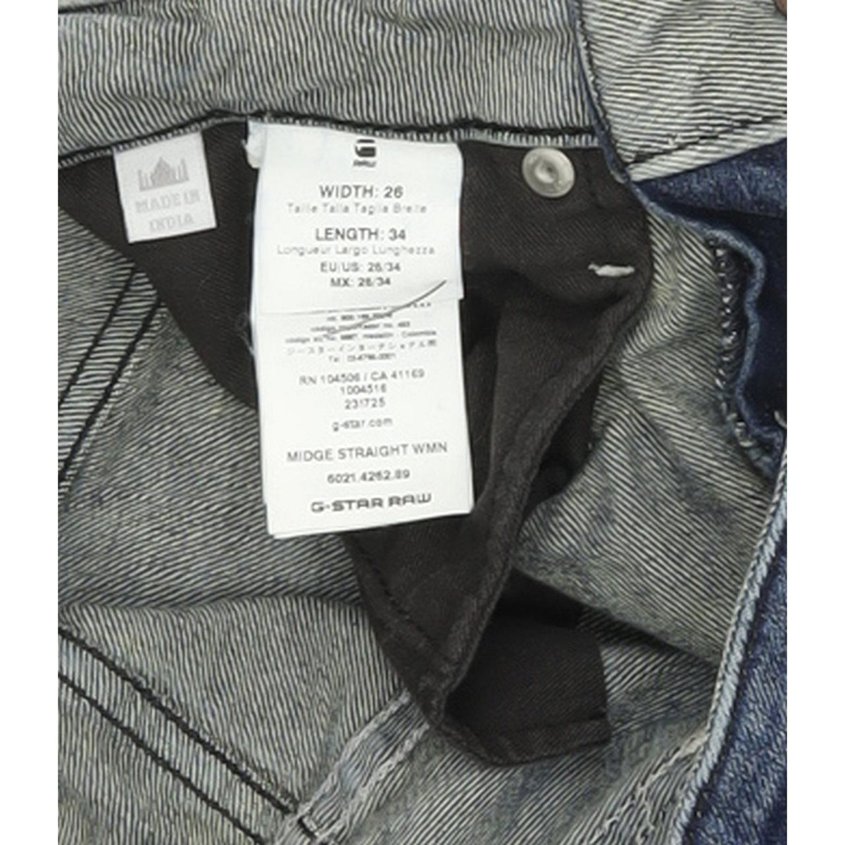 G-Star Midge Women Blue Straight Regular Stretch Jeans W26 L34