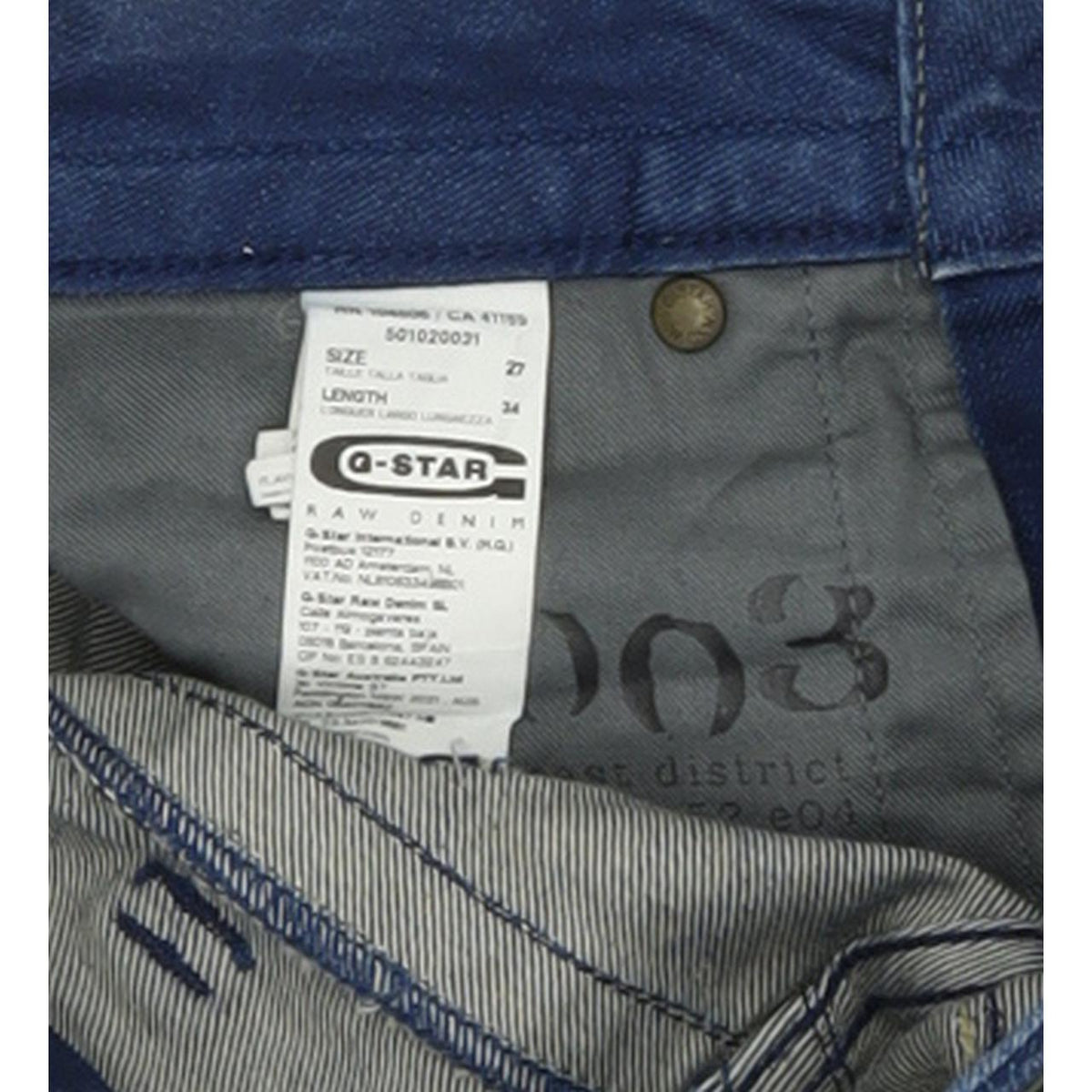 G-Star Austin Women Blue Skinny Slim Stretch Jeans W27 L34