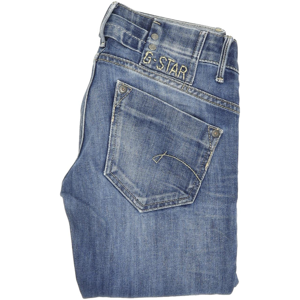 G-Star Women Blue Straight Regular Stretch Jeans W26 L32