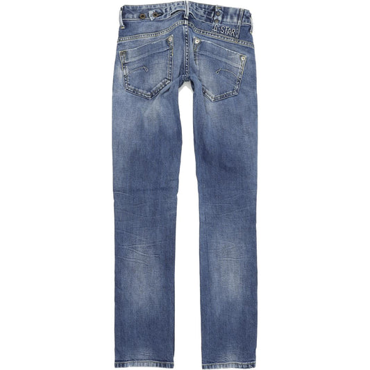 G-Star Women Blue Straight Regular Stretch Jeans W26 L32