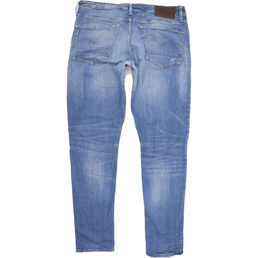 G-Star 3301 Men Blue Tapered Regular Stretch Jeans W35 L36