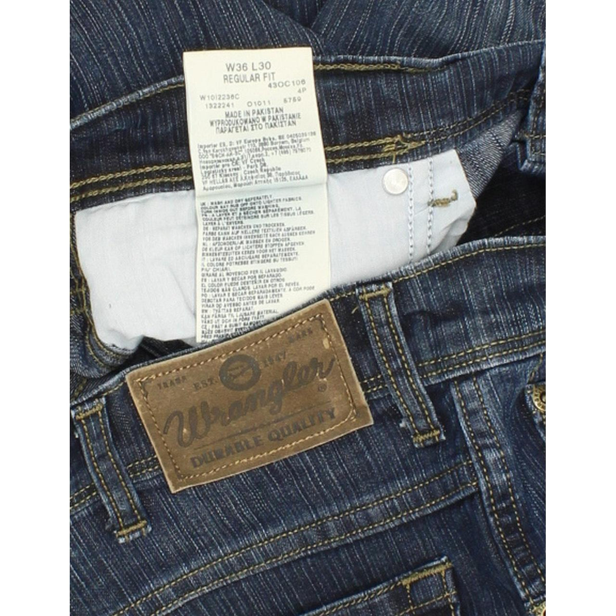 Wrangler Men Blue Straight Regular Jeans W36 L30