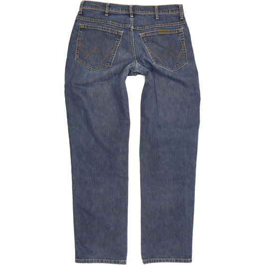 Wrangler Men Blue Straight Regular Stretch Jeans W33 L32