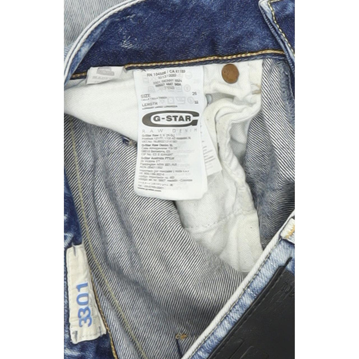 G-Star 3301 Women Blue Skinny Slim Stretch Jeans W26 L32