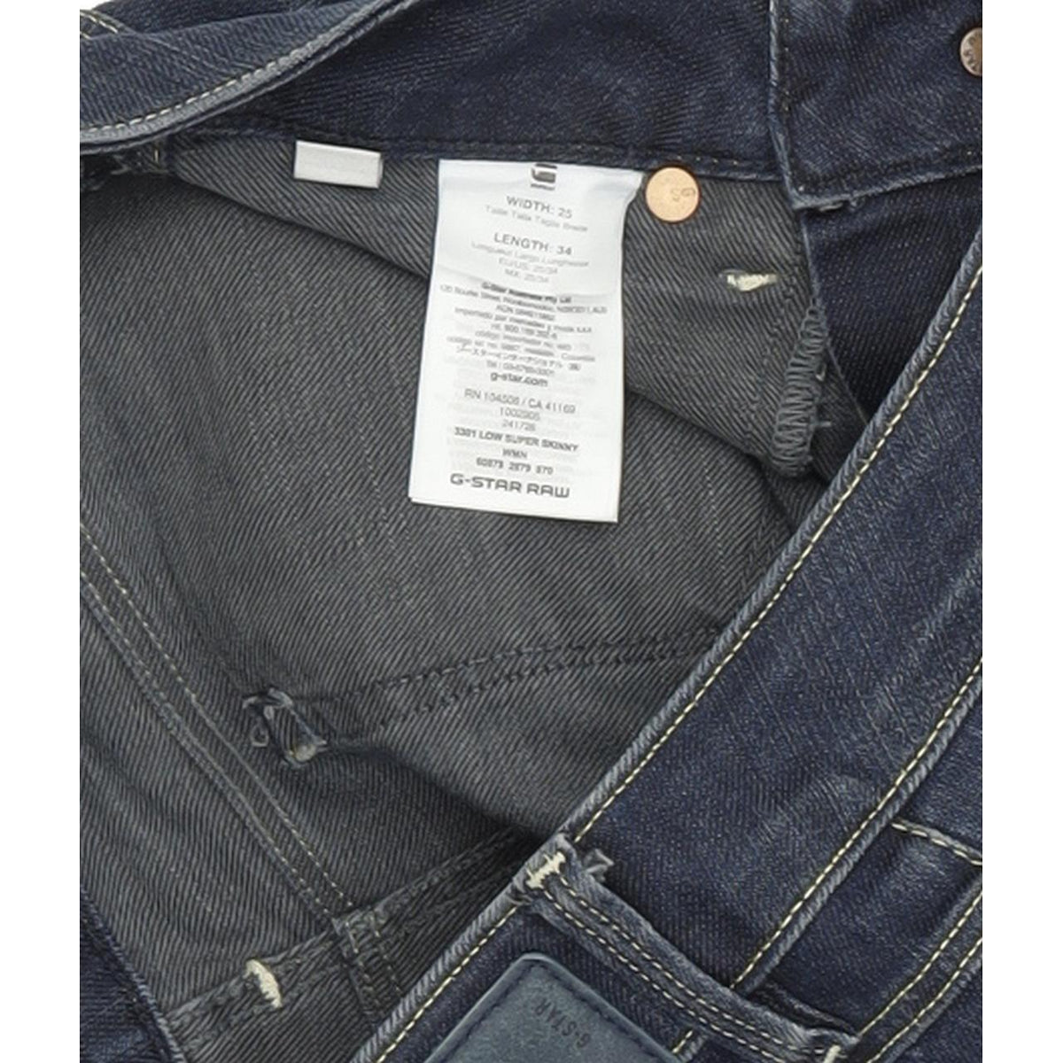 G-Star 3301 Women Blue Skinny Slim Stretch Jeans W25 L33