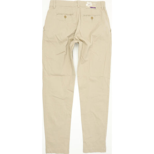 Joker Women Beige Straight Slim Chino Stretch Trousers W29 L30