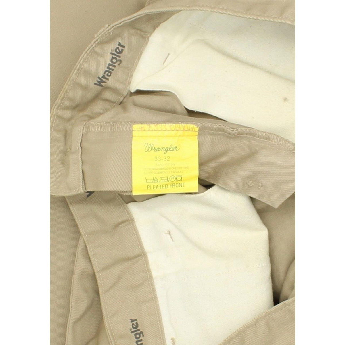 Wrangler Plated Front Men Beige Straight Regular Jeans W33 L32