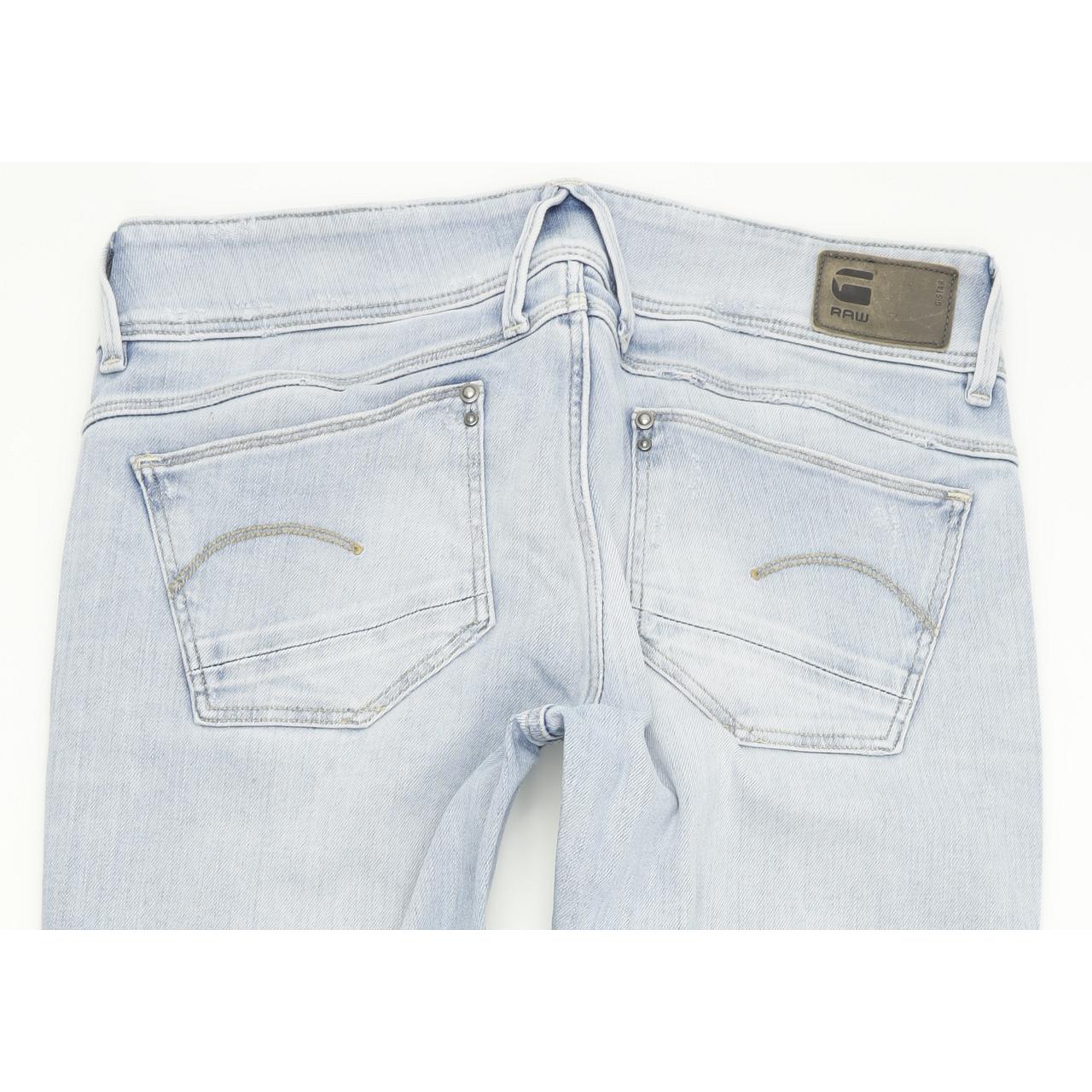G-Star Women Blue Straight Slim Stretch Jeans W28 L32