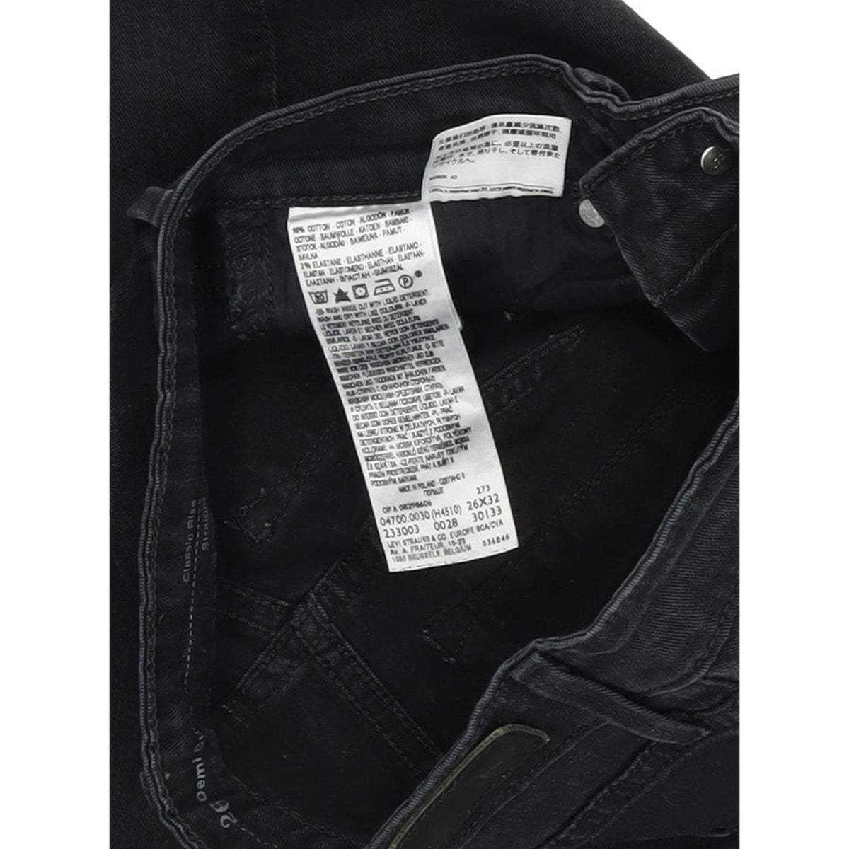 Levi's Women Black Straight Regular Stretch Jeans W26 L32
