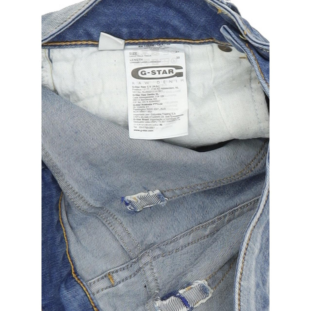 G-Star 3301 Women Blue Straight Regular Stretch Jeans W27 L30