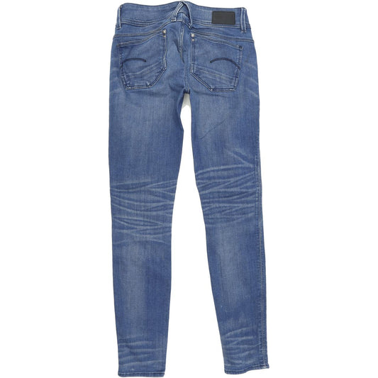 G-Star Lynn Mid Women Blue Skinny Slim Stretch Jeans W26 L30