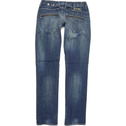G-Star Corvet Women Blue Straight Regular Stretch Jeans W28 L34