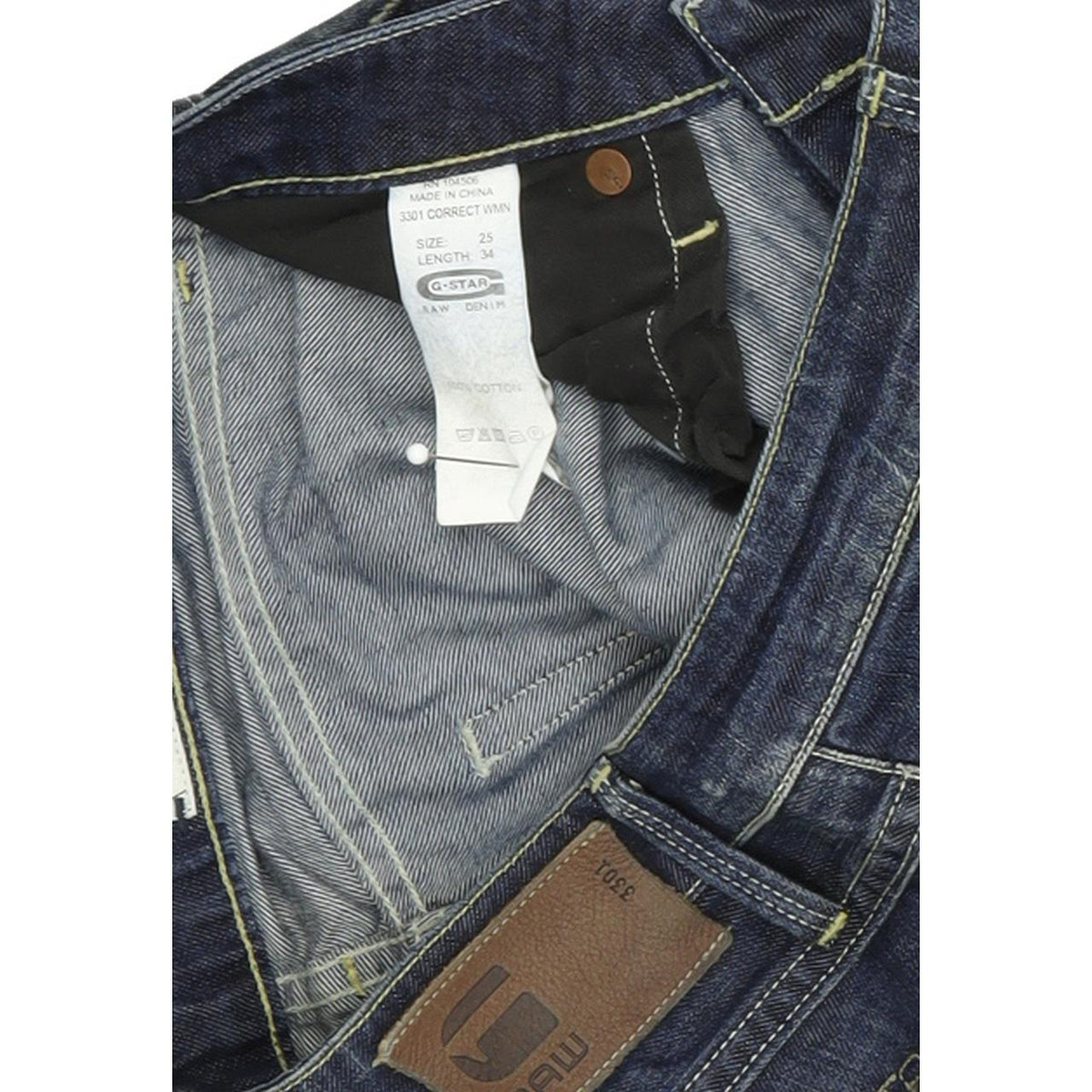 G-Star 3301 Women Blue Straight Regular Jeans W26 L34