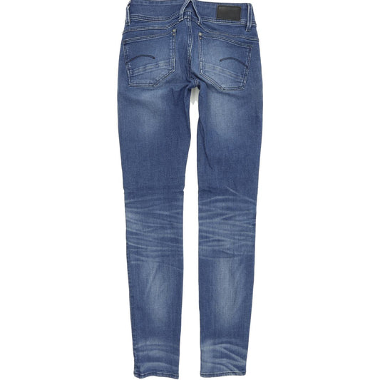 G-Star Lynn Mid Women Blue Skinny Slim Stretch Jeans W24 L30