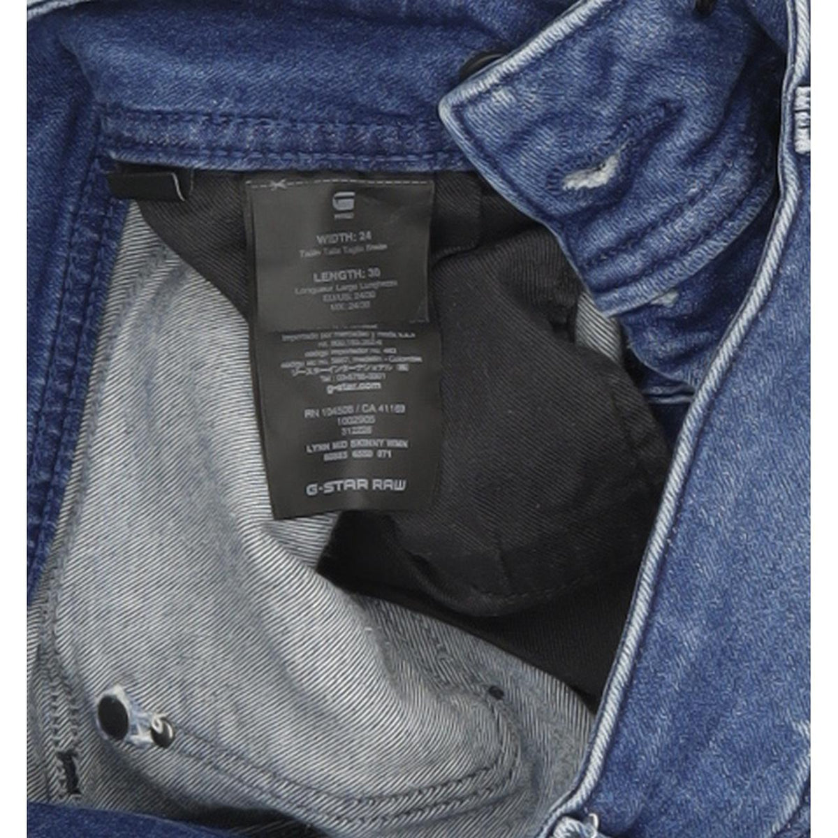G-Star Lynn Mid Women Blue Skinny Slim Stretch Jeans W24 L30