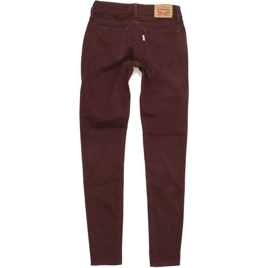 Levi's 710 Women Burgundy Skinny Slim Stretch Jeans W25 L30