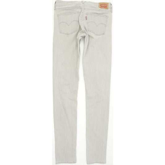 Levi's 711 Women Grey Skinny Slim Stretch Jeans W28 L34