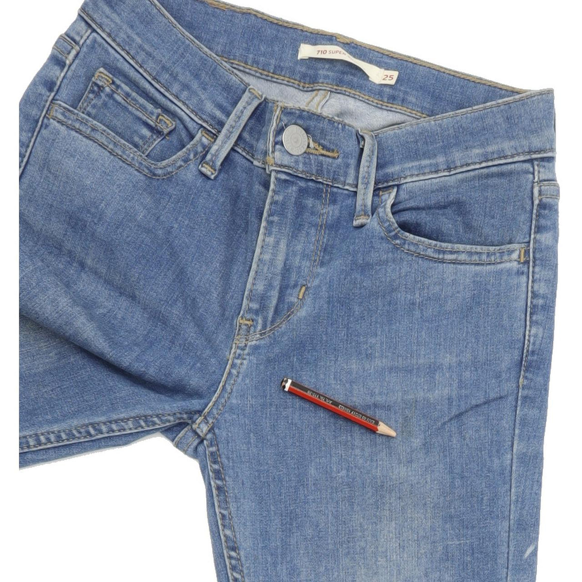 Levi's 710 Super Women Blue Skinny Slim Stretch Jeans W25 L30