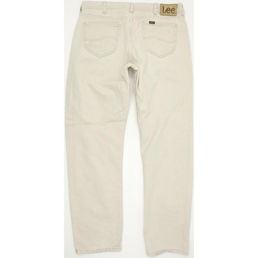 Lee Portland Men Beige Straight Regular Jeans W38 L34