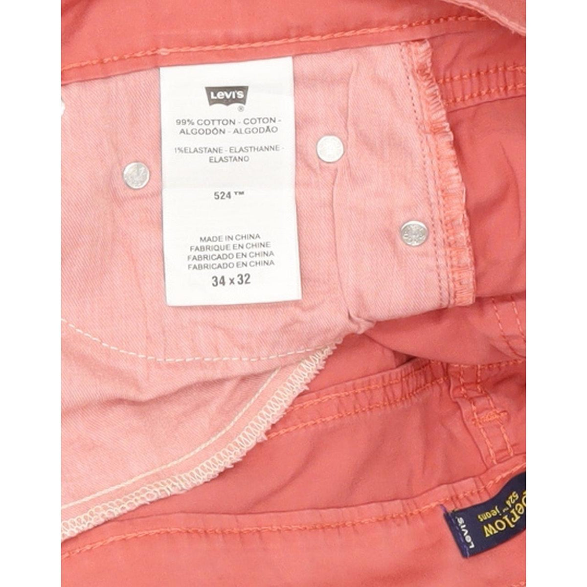 Levi's 524 Women Red Straight Slim Stretch Jeans W34 L32