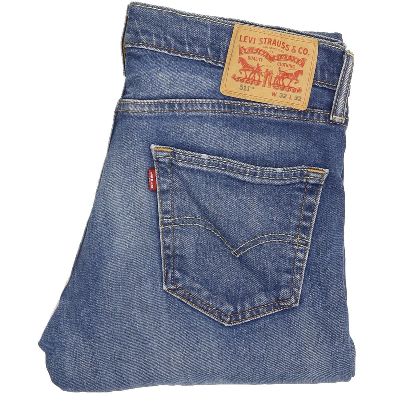 Levi's 511 Men Blue Straight Slim Stretch Jeans W32 L31