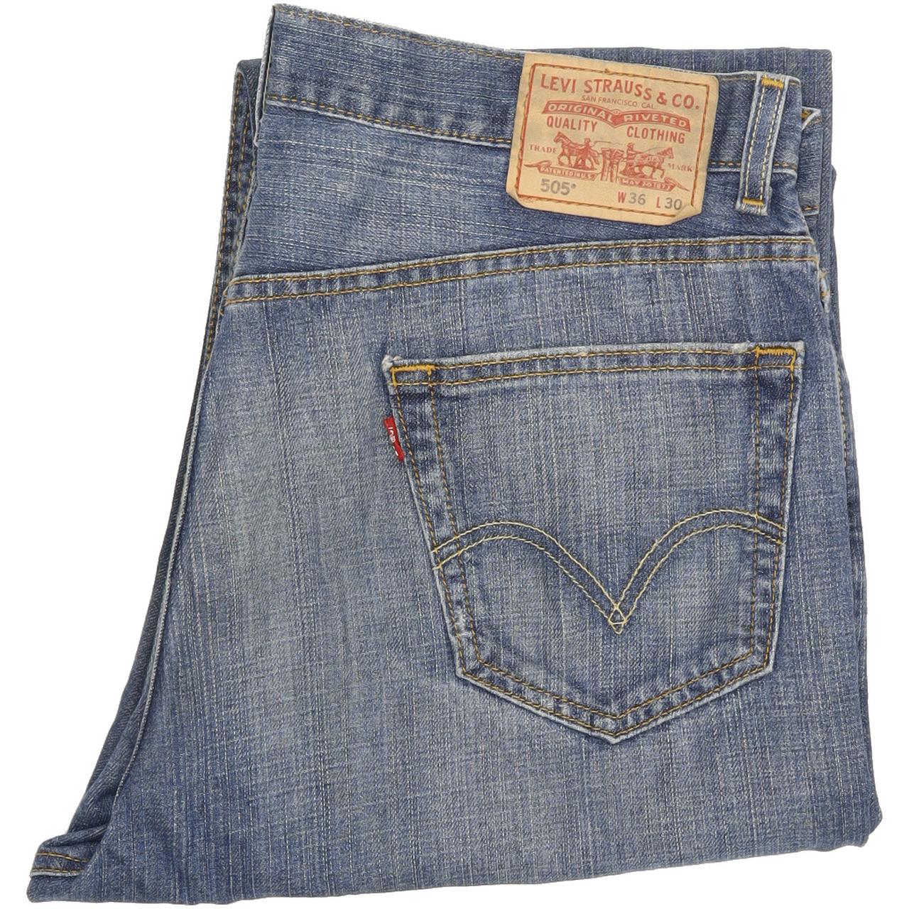 Levi's 505 Men Blue Straight Regular Jeans W36 L28