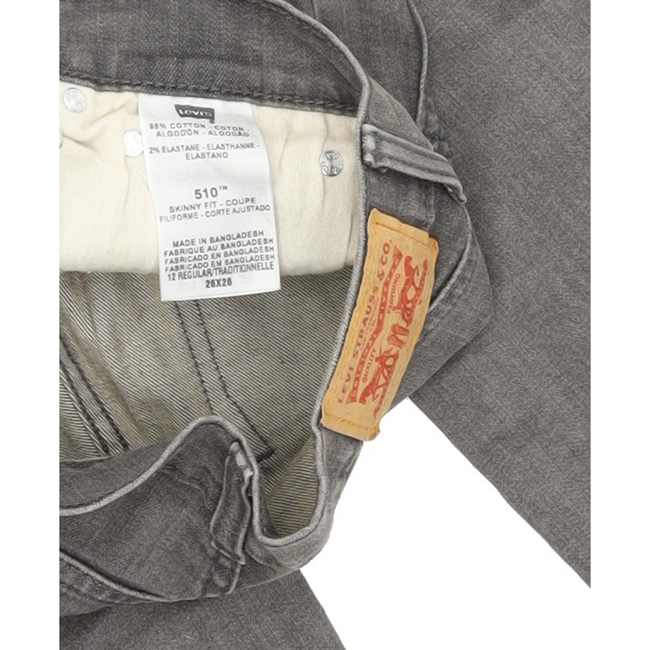 Levi's 510 Kids Grey Skinny Slim Stretch Jeans W26 L28