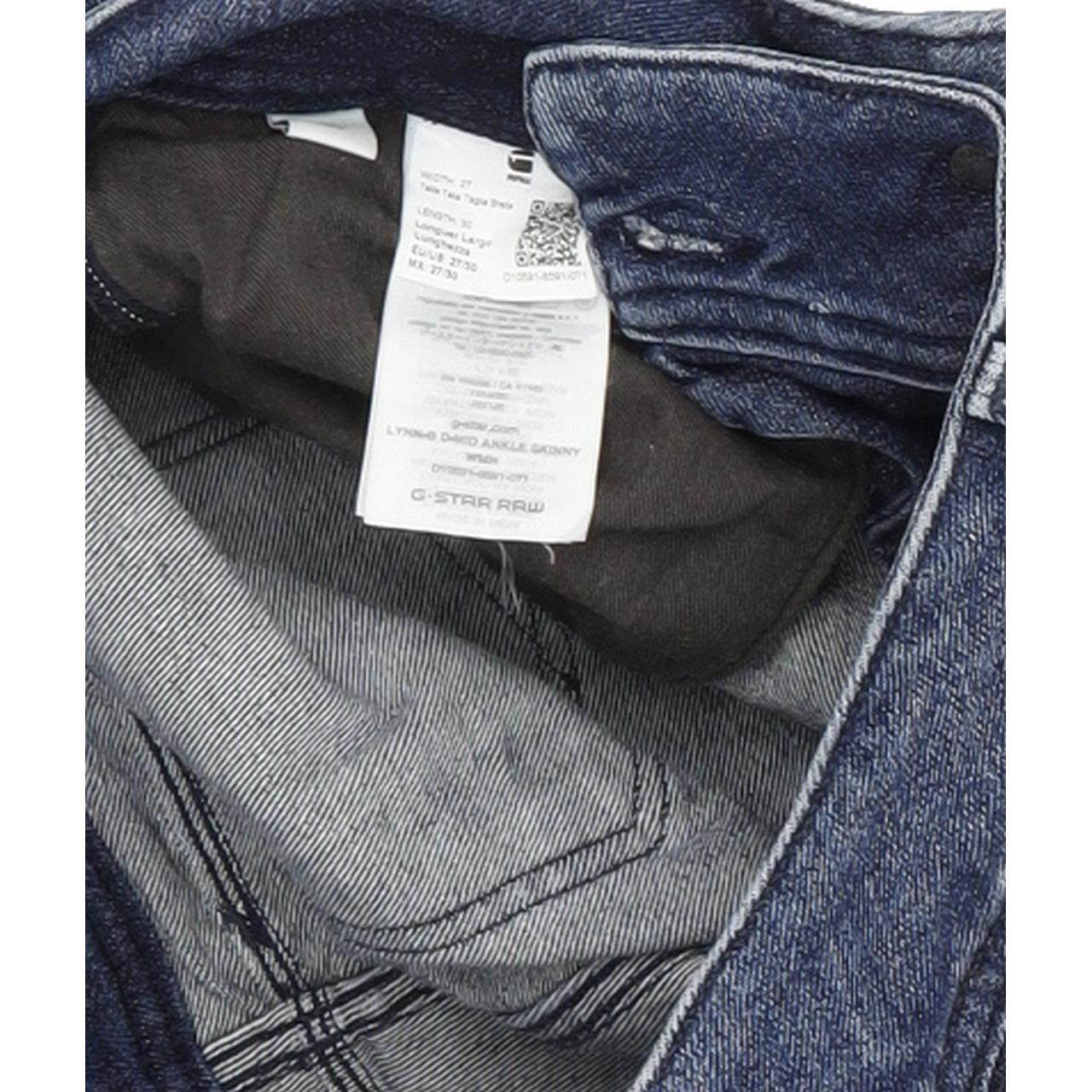 G-Star Lynn-B D-Mid Women Blue Skinny Slim Capri Stretch Jeans W27 L28