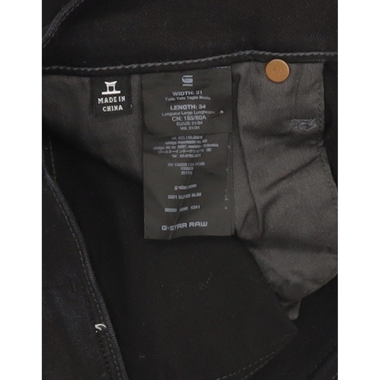 G-Star 3301 Men Black Skinny Slim Stretch Jeans W31 L33