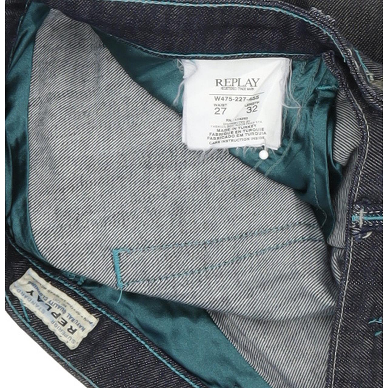 Replay W475 Women Blue Straight Regular Stretch Jeans W27 L32