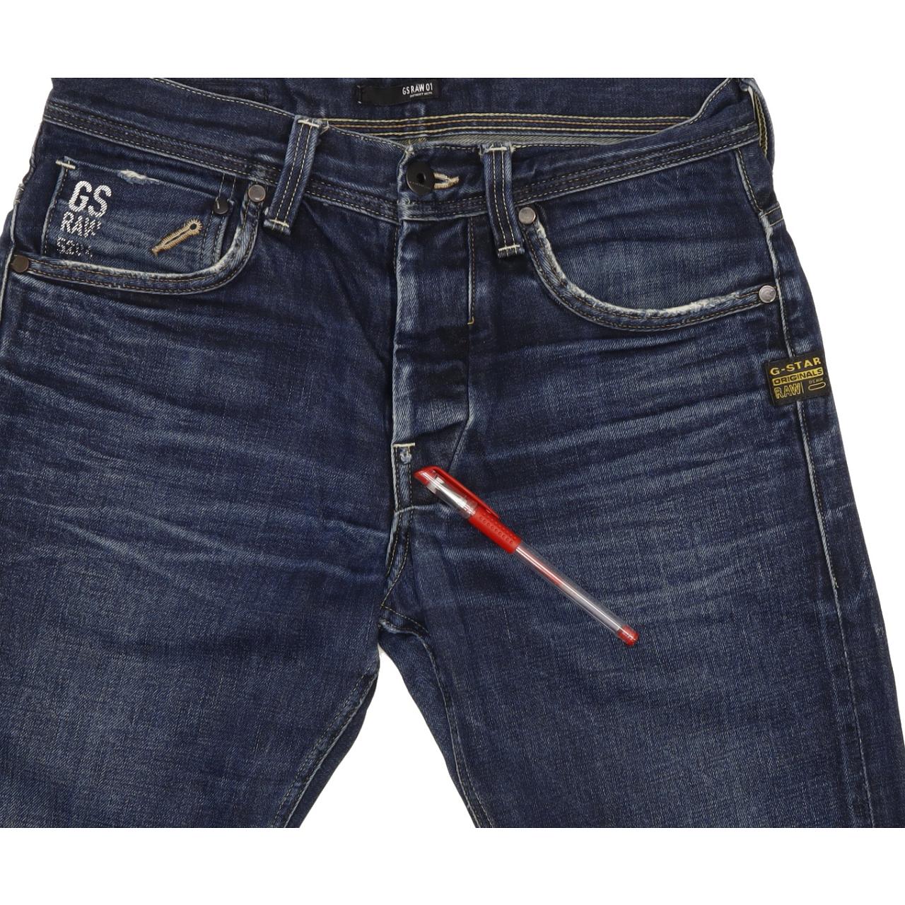G-Star Men Blue Straight Regular Jeans W30 L29