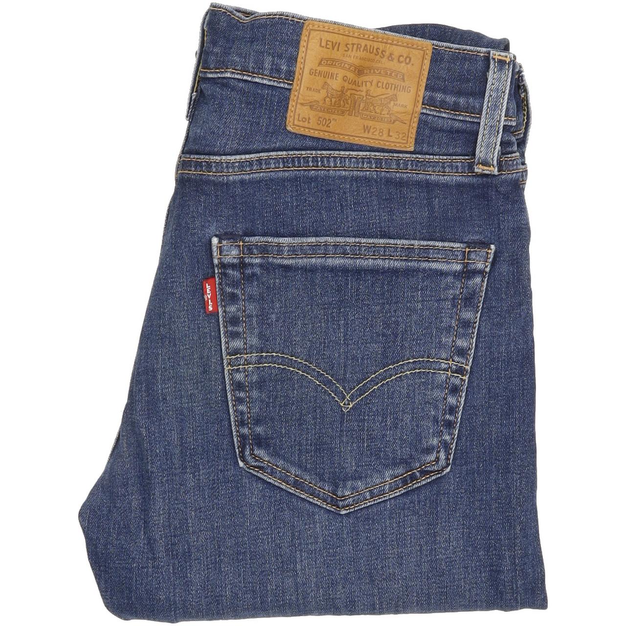 Levi's 502 Men Blue Tapered Regular Stretch Jeans W28 L31