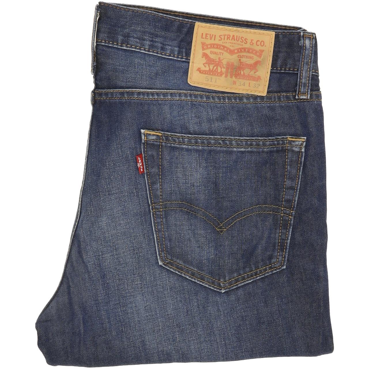 Levi's 511 Men Blue Straight Slim Jeans W34 L32