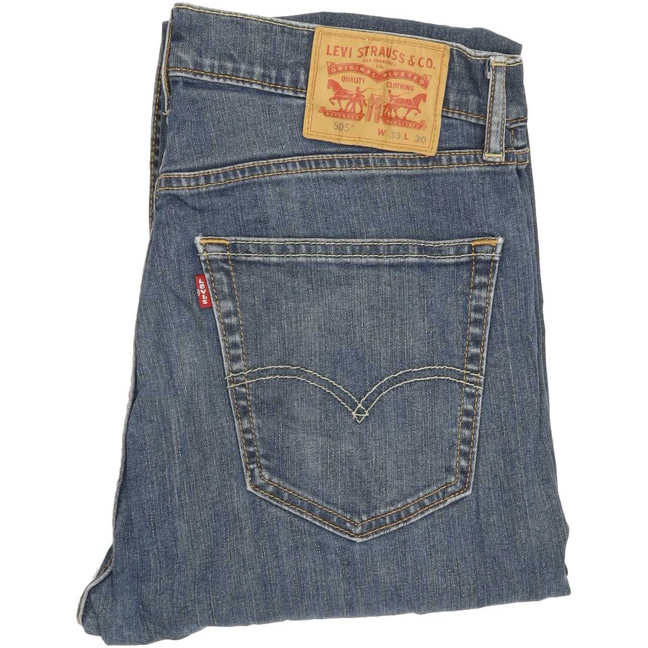 Levi's 505 Men Blue Straight Regular Stretch Jeans W33 L30