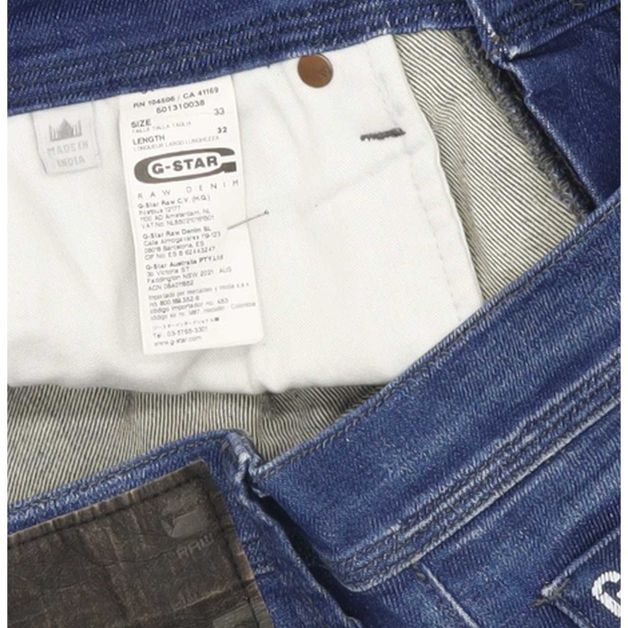 G-Star Defend Men Blue Straight Slim Stretch Jeans W32 L31