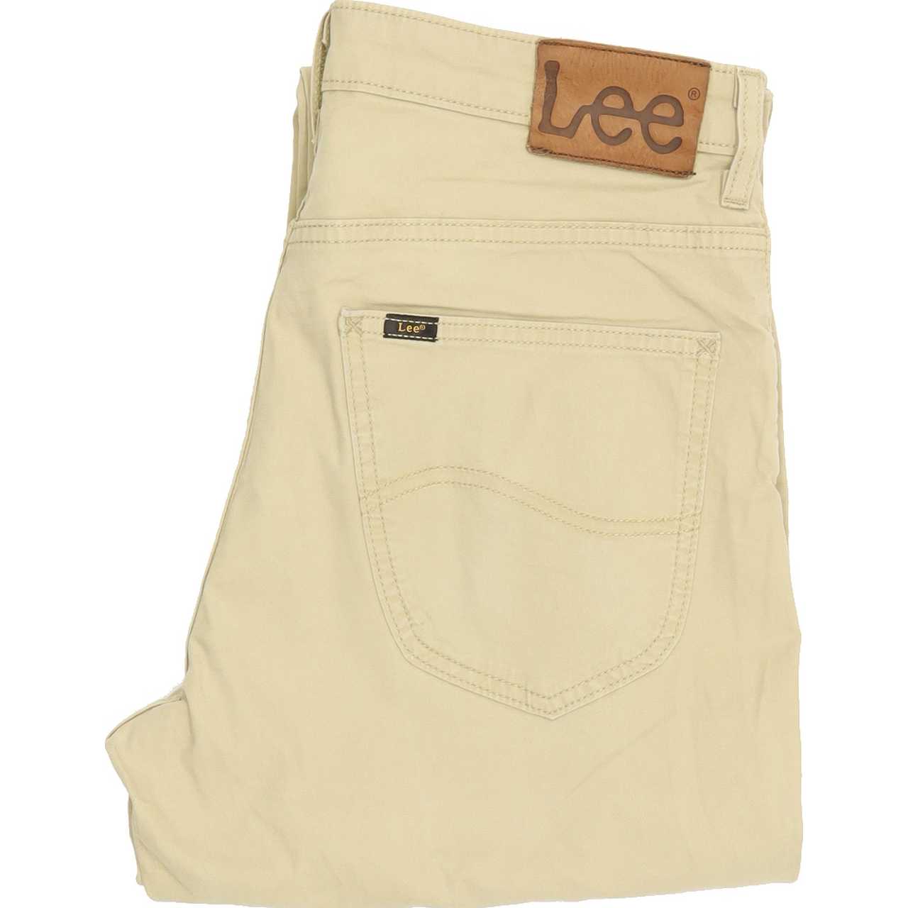Lee Brooklyn Men Beige Straight Regular Stretch Jeans W32 L34