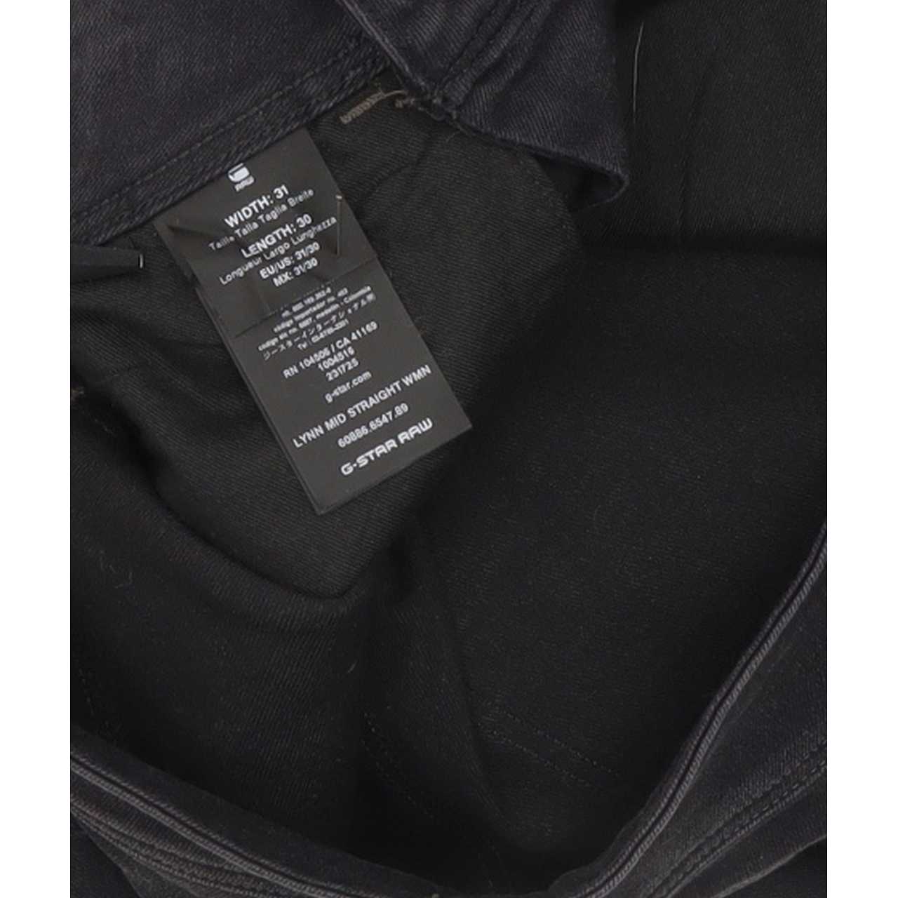 G-Star Lynn Mid Women Black Straight Regular Stretch Jeans W31 L29
