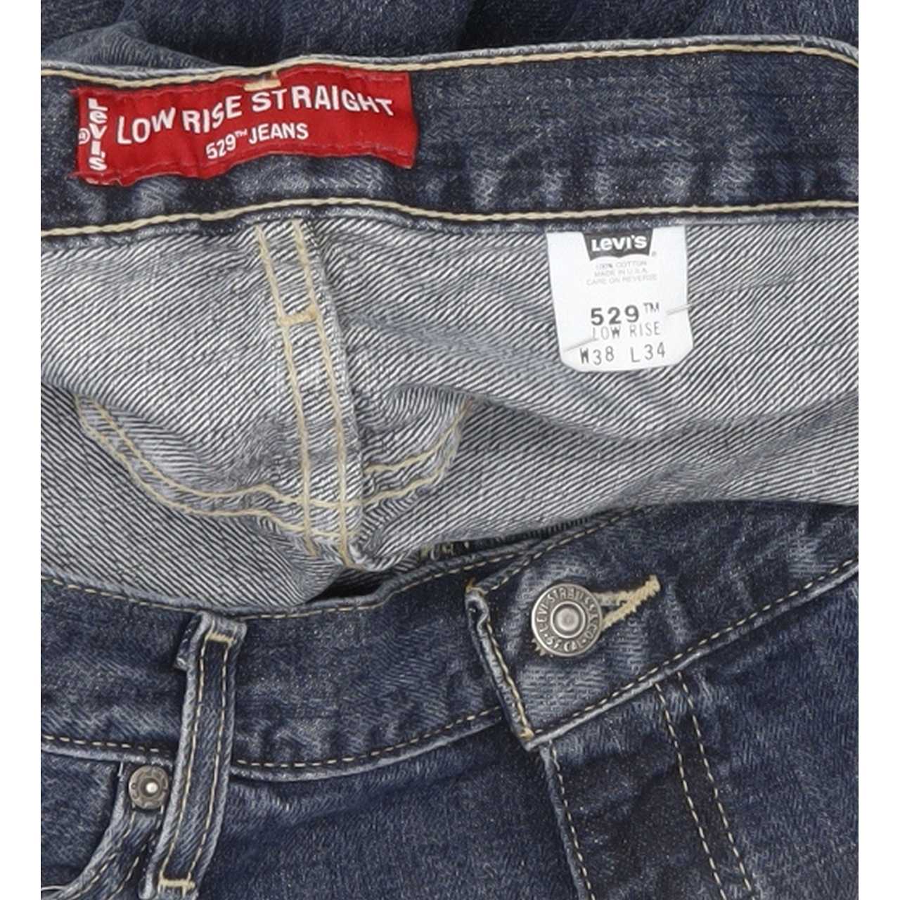 Levi's 529 Made in USA Men Blue Straight Slim Jeans W38 L34